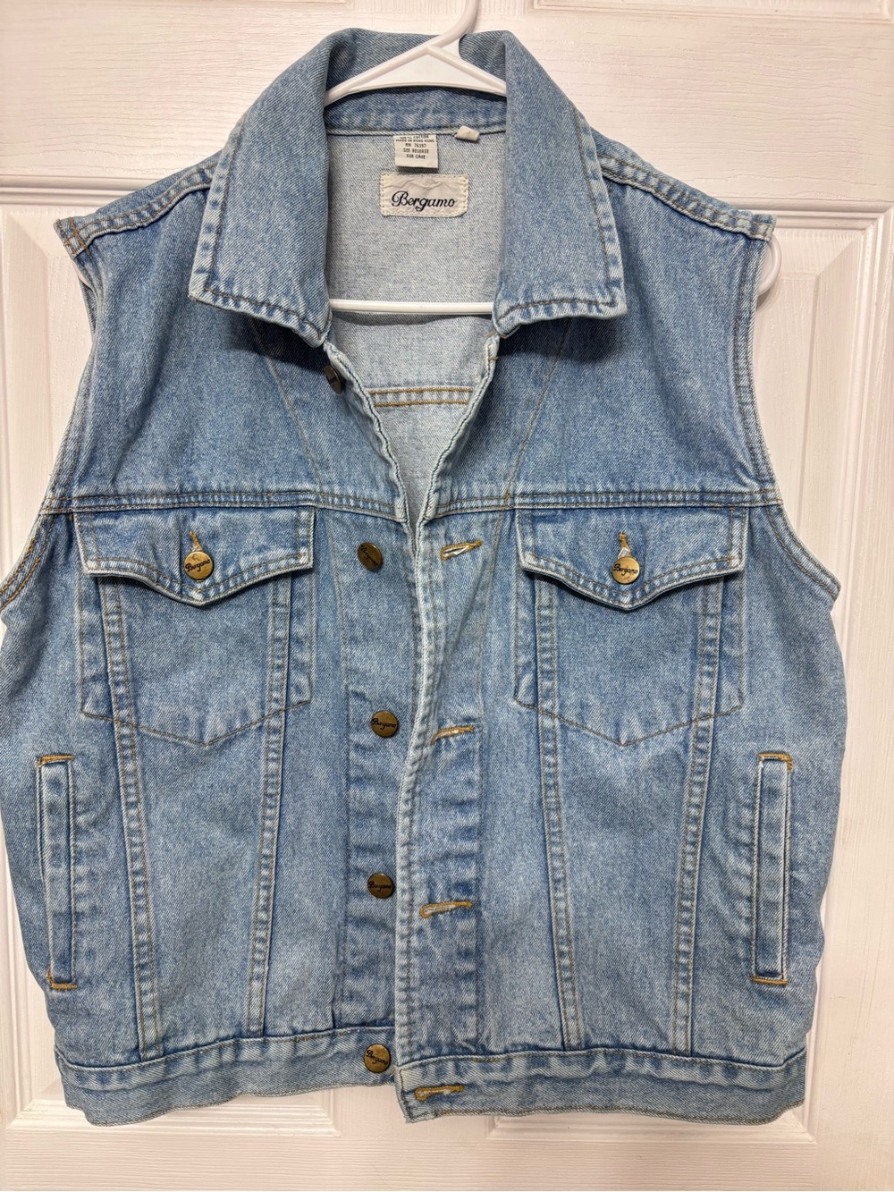 Bergamo Light Blue Denim Vest - Women's Sleeveless Jean Jacket